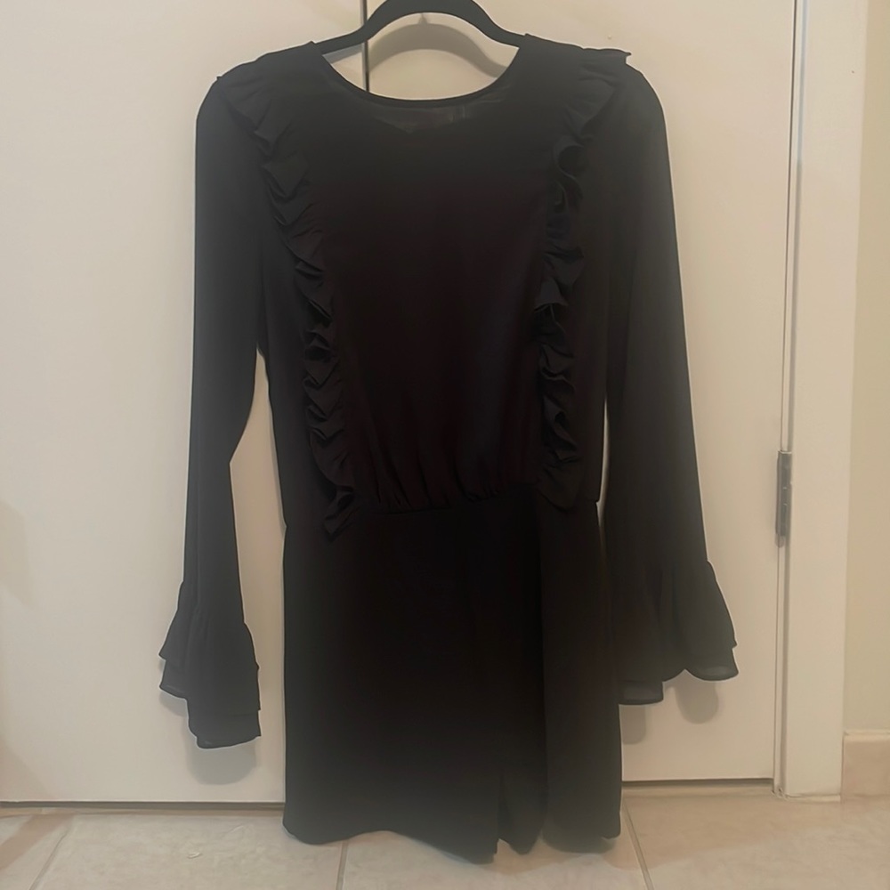 Black backless romper